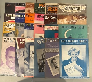 A Lot of 24 Vintage Music Sheets
