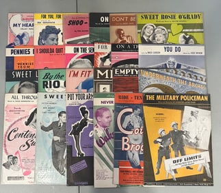 A Lot of 24 Vintage Music Sheets
