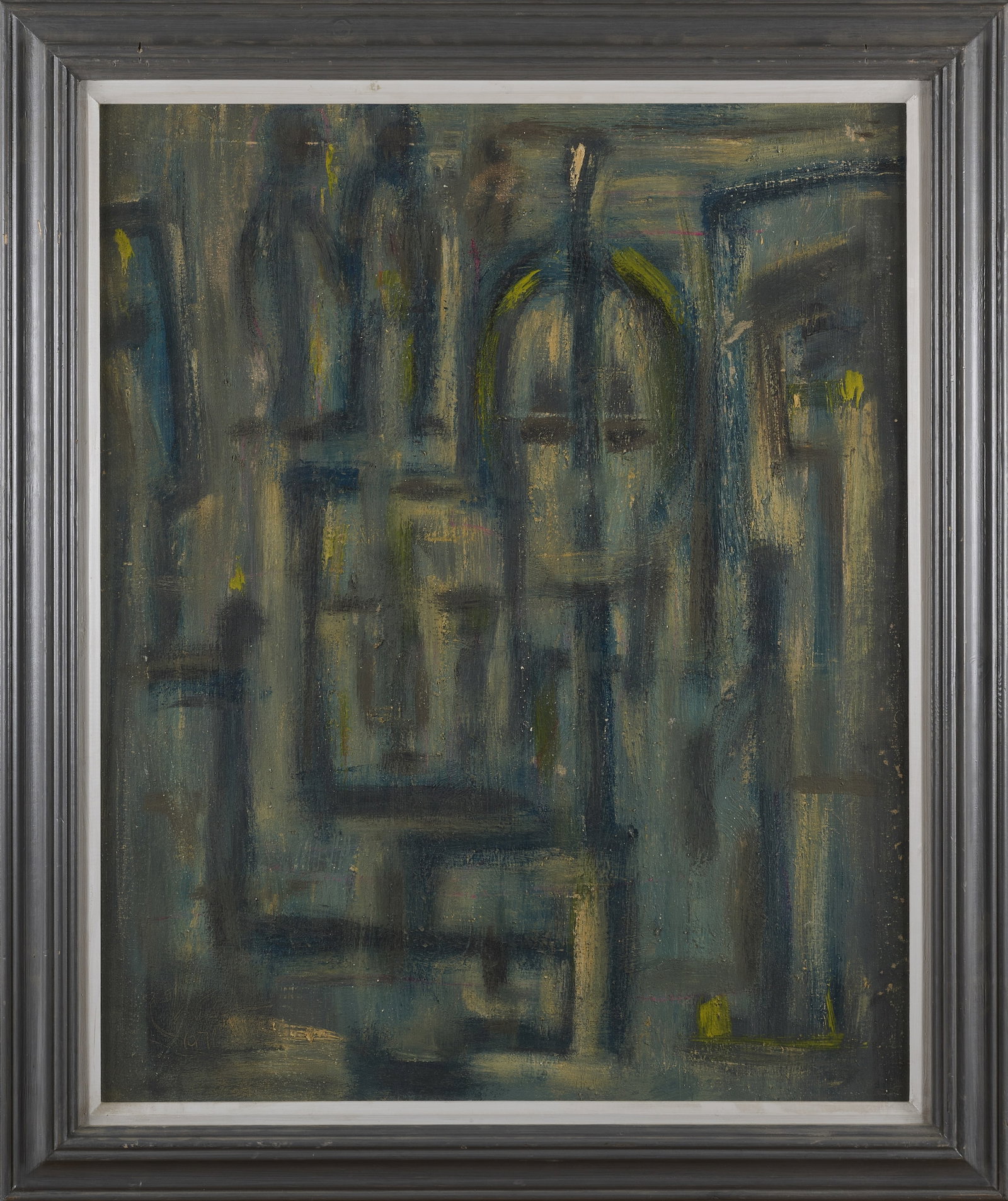 ‡ SAMI RAFI (EGYPTIAN 1931-2019): UNTITLED signed in Arabic and dated 1971 lower right oil on canvas 71 x 57.4cm; 28 x 22 5/8in 82 x 69.2cm; 32 1/4 x 27 1/4in (framed) Property from the Zu
