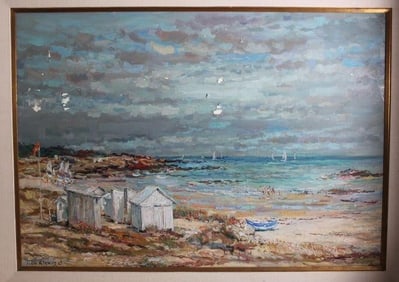 Jean Rigaud "Ile d'Yeu Cabanes aux Marail Sale's"