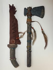 Handcrafted Tribal-Style Knife & Tomahawk Set