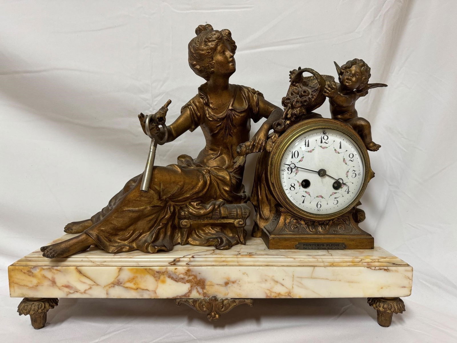 Antique French Mantel Clock and Vases (1 of 5)