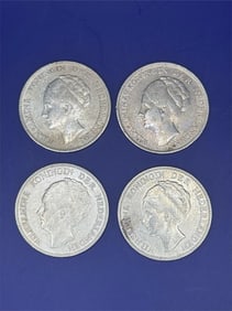 Set of 4, Netherlands 1 Gulden
