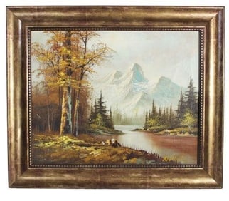 Landscape oil painting signed by William