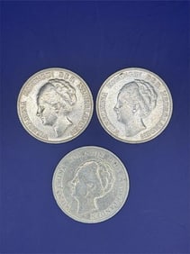 Set of 3, Netherlands 1 Gulden
