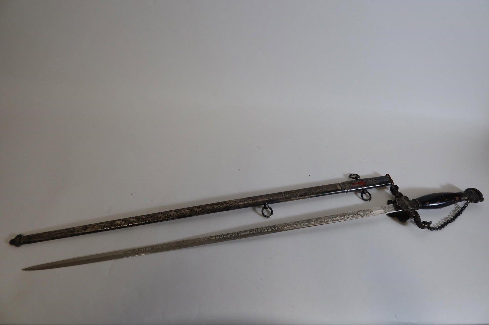 Antique Masonic Commandery Sword with Scabbard (1 of 4)