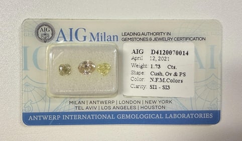Natural Fancy Mix color diamonds- set of 3