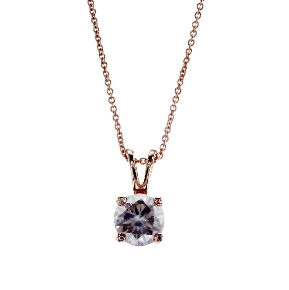 Natural 1.02ct Necklace: Product category: NECKLACE Gemstone type: 100% Natural diamond Shape and cutting style: Round brilliant Carat weight: 1.02 ct Colour grade: G Clarity grade: SI1 cloud. Metal type: solid gold 585/14K p