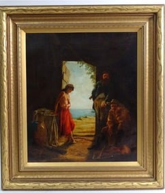 Antique Unknown Artist 19th Century - The Door