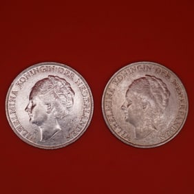 1943 Netherlands Queen Wilhelmina Silver Gulden