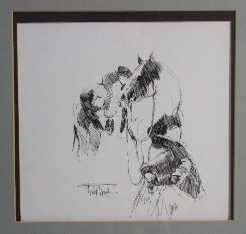 Horses Ink Drawing by Buck Taylor (1 of 4)