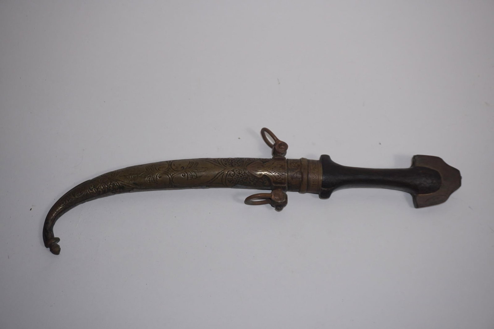 Antique Wood and Brass Dagger Knife Khanjar (1 of 6)