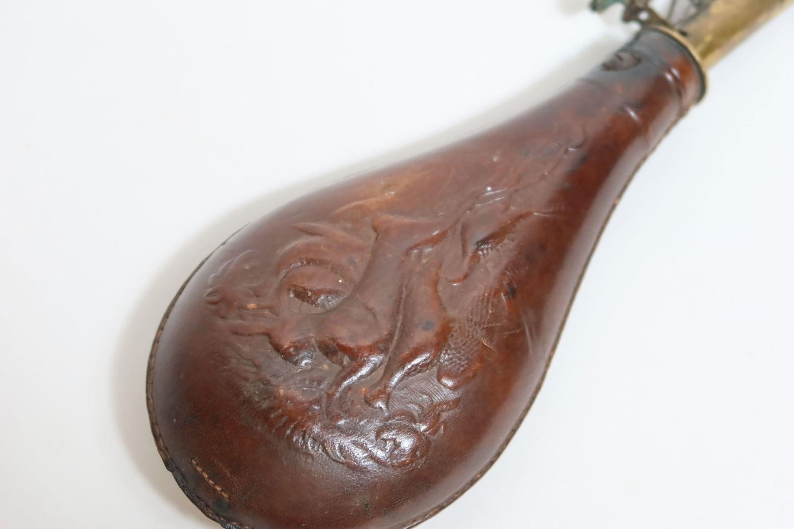 Antique Black Powder AM-FLASK & CAP CO Leather (1 of 5)