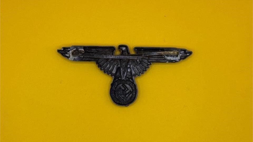 WWII German SS Officer Visor Cap Eagle - 2