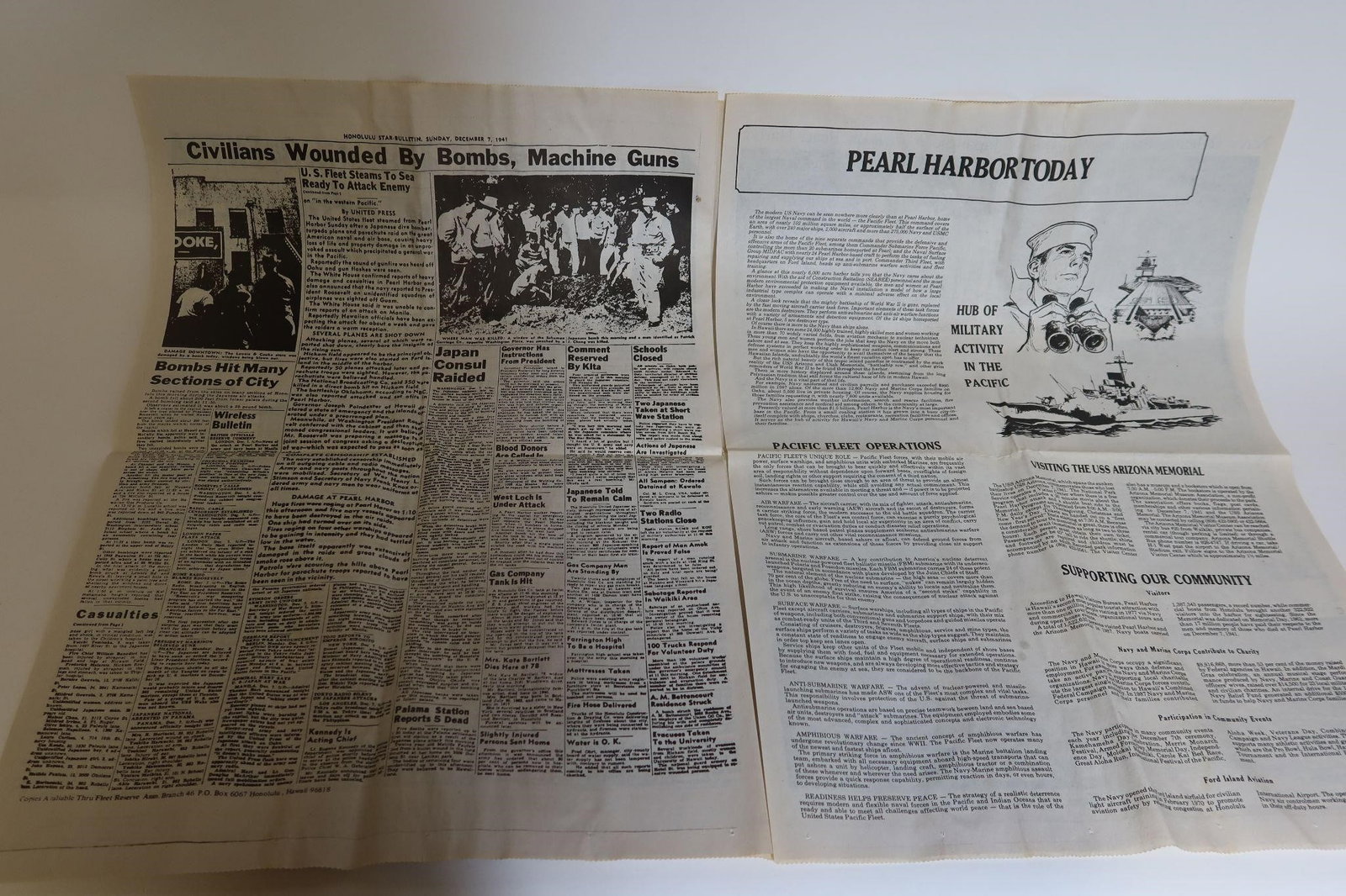 Pearl Harbor Newspaper Spread