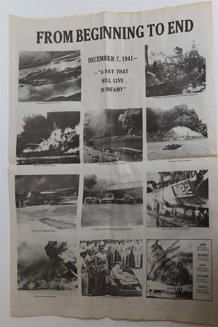 Pearl Harbor Newspaper Spread - 2