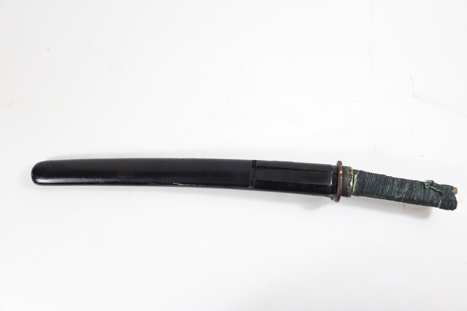 Japanese Tant Sword with J-t-h Certificate: This image displays a Japanese short sword (Tant) together with its official firearms and sword registration certificate (J-t-h, ). The certificate authorizes legal ownership in Japan and records