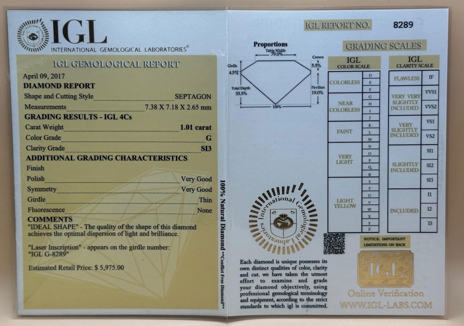 Septagon Diamond 1.01ct - 2