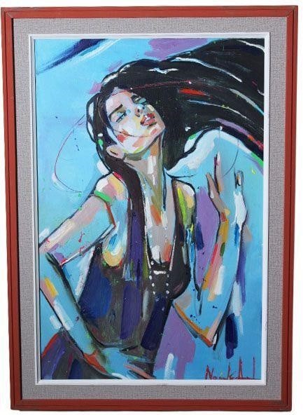 Black Hair by NarekArt: By Narek Khachatryan: The work is by the artist.Armenian ArtistPainting is framed.Dimensions: 19" x 27"Oil on canvas.