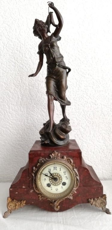 Auguste Moreau Bronze-Toned Figural Clock - 5