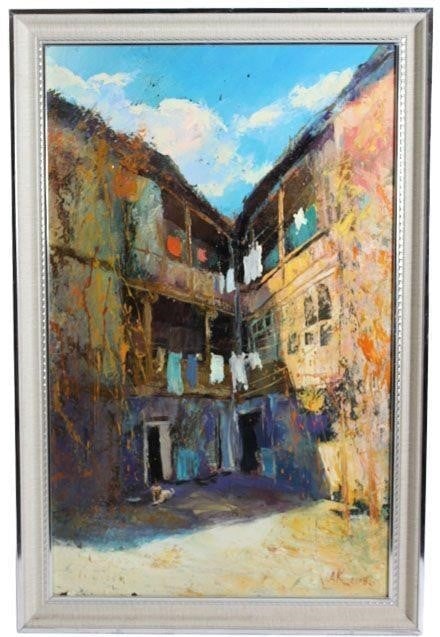 "Sunny Day" by Arman Kocharyan: 2018Painting is framed. Oil On Canvas Dimensions: 23" x 35"Some damage on the lower left side of the painting.By Arman Kocharyan: The work is by the artist.