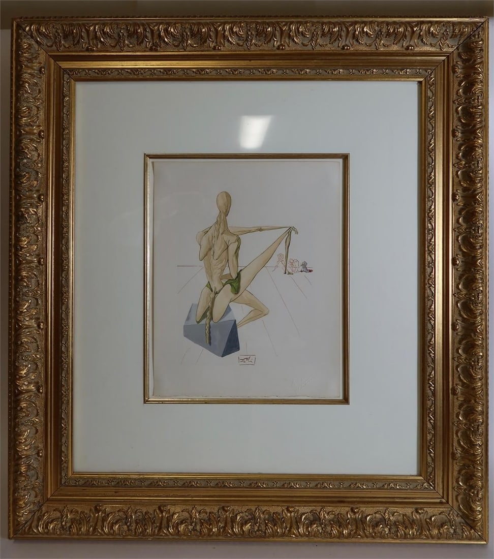 Signed Inferno Canto 5 (Divine Comedy): According to the terms of the guarantee on the verso of this certificate, we guarantee the authorship of the following work of art:Registration No. 39649Dalí, SalvadorMinosInferno 5"There presides