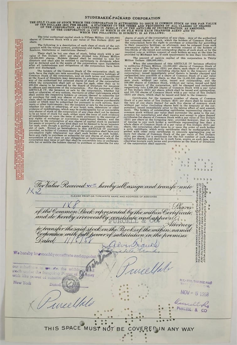 Studebaker-Packard Corporation Common Stock - 2