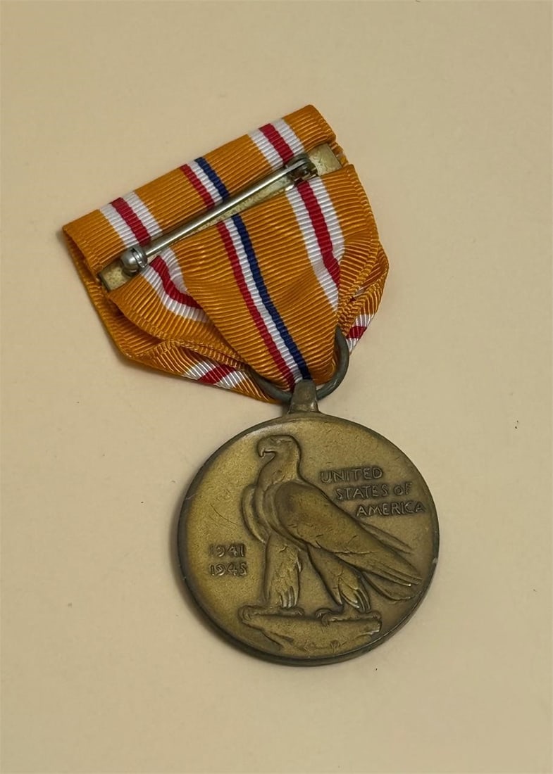 1945 USA Asiatic Pacific Campaign WWII Medal: Asiatic-Pacific Campaign Medal, a United States military award from World War II. Established: Created on November 6, 1942, by Executive Order 9265. Eligibility: Awarded to any member of the U.S.