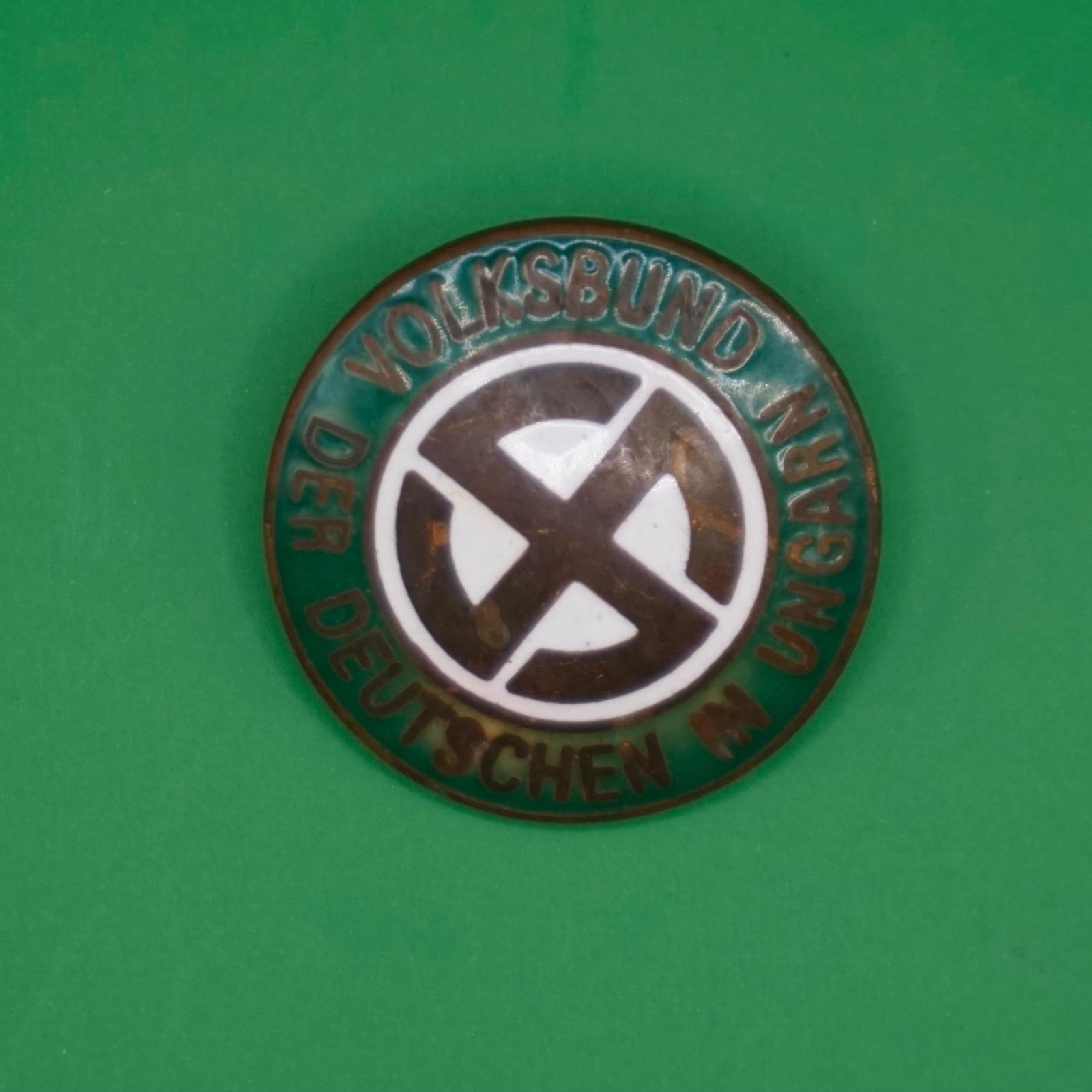 German Hungarians League Badge: A Volksbund der Deutschen Ungarn badge. Worn by the Hungarian minority Germans who lived in Hungary and who supported Nationalist Socialist movement.