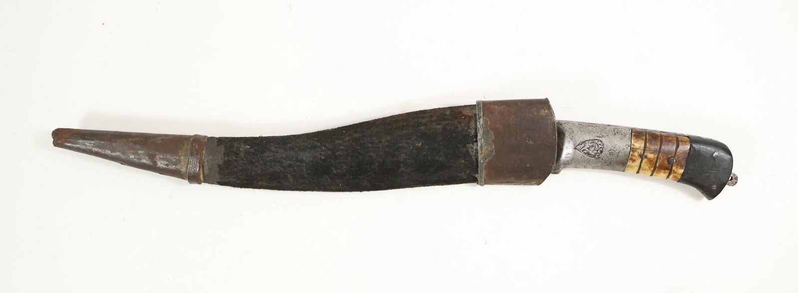 Indo-Persian Zirah Bhonk Dagger Damascened Blade: Indo-Persian, similar to Zirah Bhonk / Zirah Bouk, late 19th century, damasked blade, the hilt with engraved decoration.