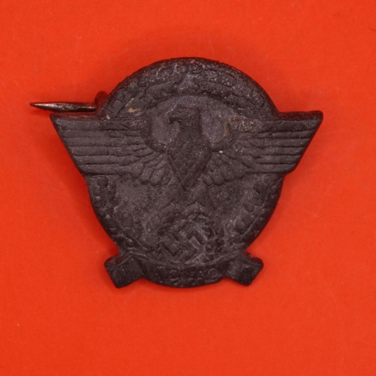 1942 German Police/Gendarmerie Membership Badge: Original 1942 German Police/Gendarmerie membership badge, metal construction with pinback, good condition, authentic period piece.