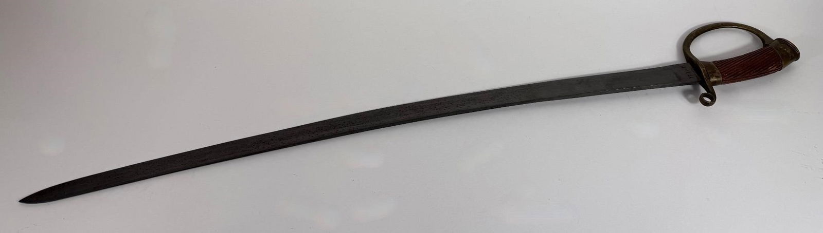 Qajar Dynasty Persian Cavalry Sword Model 1909: Antique Qajar Dynasty Persian Model 1909 cavalry sword, patterned after the Russian 1881 Dragoon shashka and carried by the Persian Cossack Brigade. Features a slightly curved single-edged steel