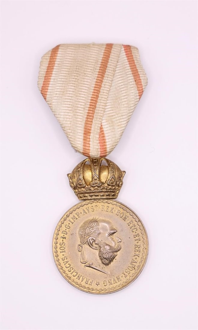 Austria - Signum Laudis Military Merit Medal: Austrian Signum Laudis Military Merit Medal in gilded bronze.