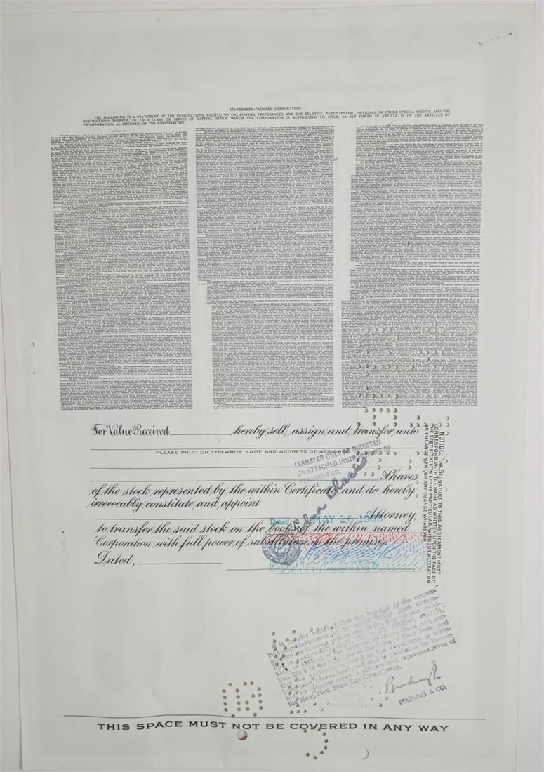 Studebaker-Packard Corporation 10-Share - 2