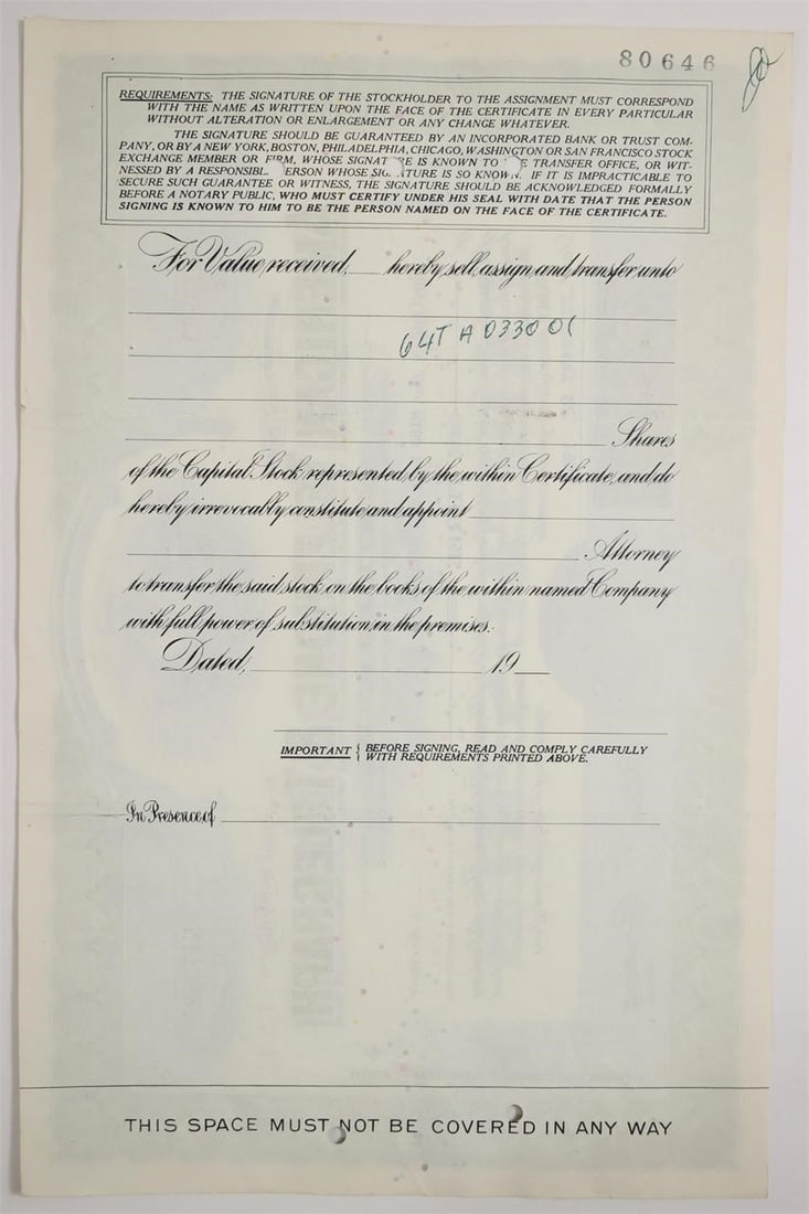 AT&T Stock Certificate - 2