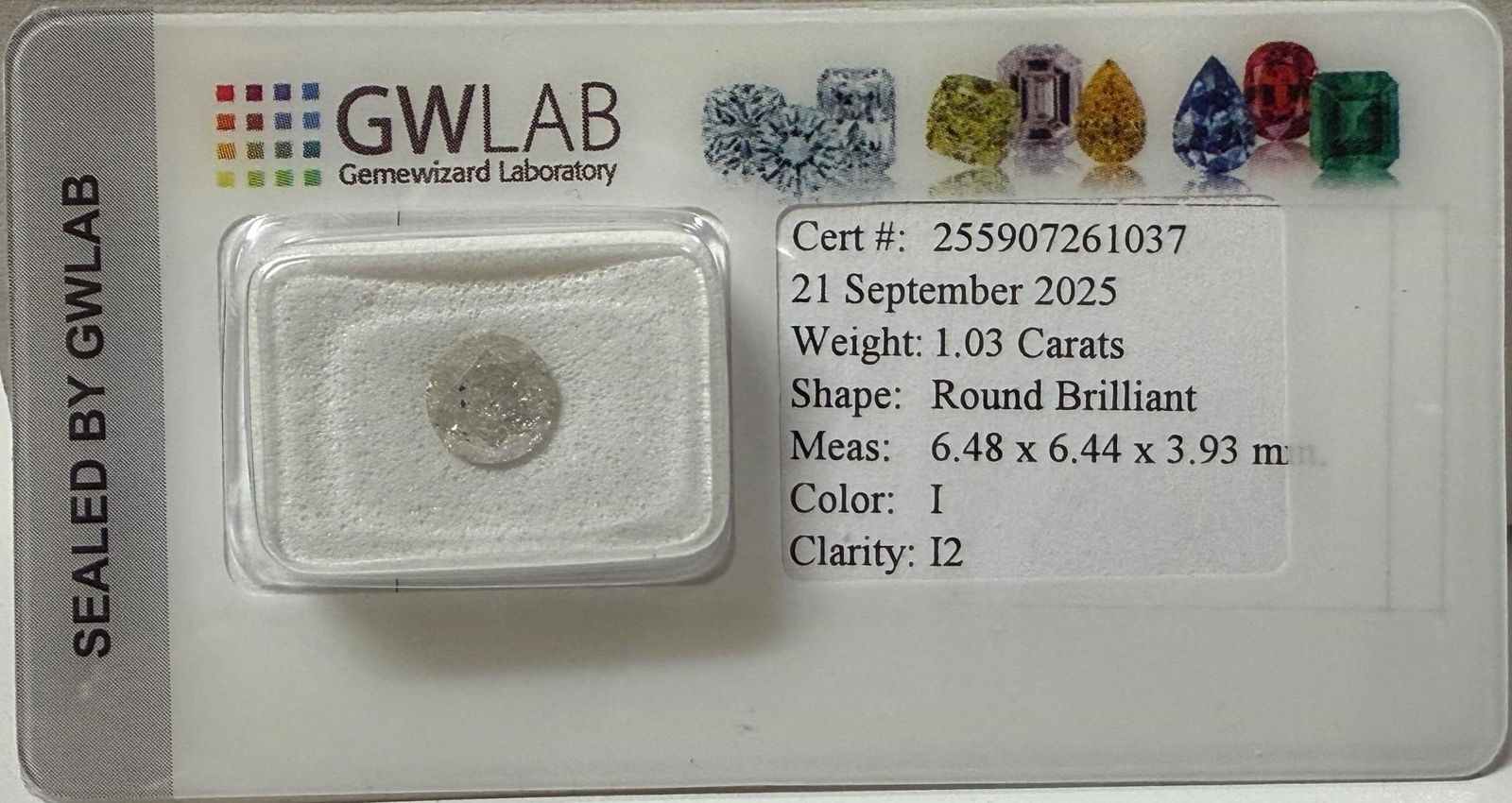 Natural 1.03 ct Round Diamond - 3