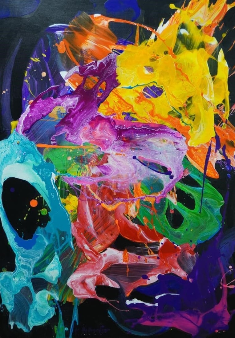 Birth Of The Universe By Aren Nalbandyan: Birth of the Universe By Aren Nalbandyan 2023 Acrylic On Canvas Dimensions: 39.3" x 27.5" (100cm x 70cm). The picture will be shipped from Armenia via FedEx. Shipping is already included in the