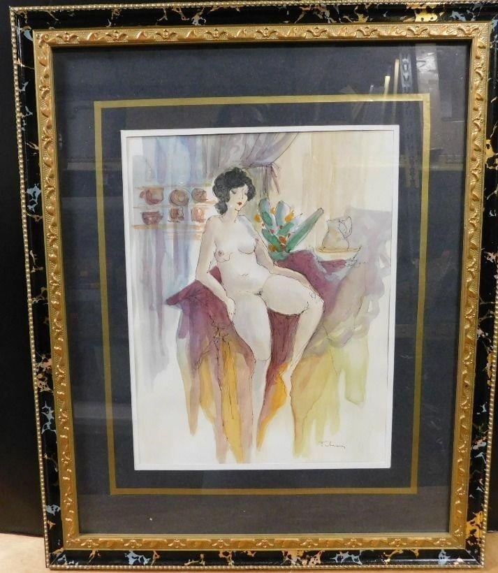 Itzchak Tarkay (1935 - 2012) Nude Woman Portrait: Itzchak Tarkay (1935 - 2012)Nude Woman Portrait. Watercolor. Measures 22" tall x 18" wide.