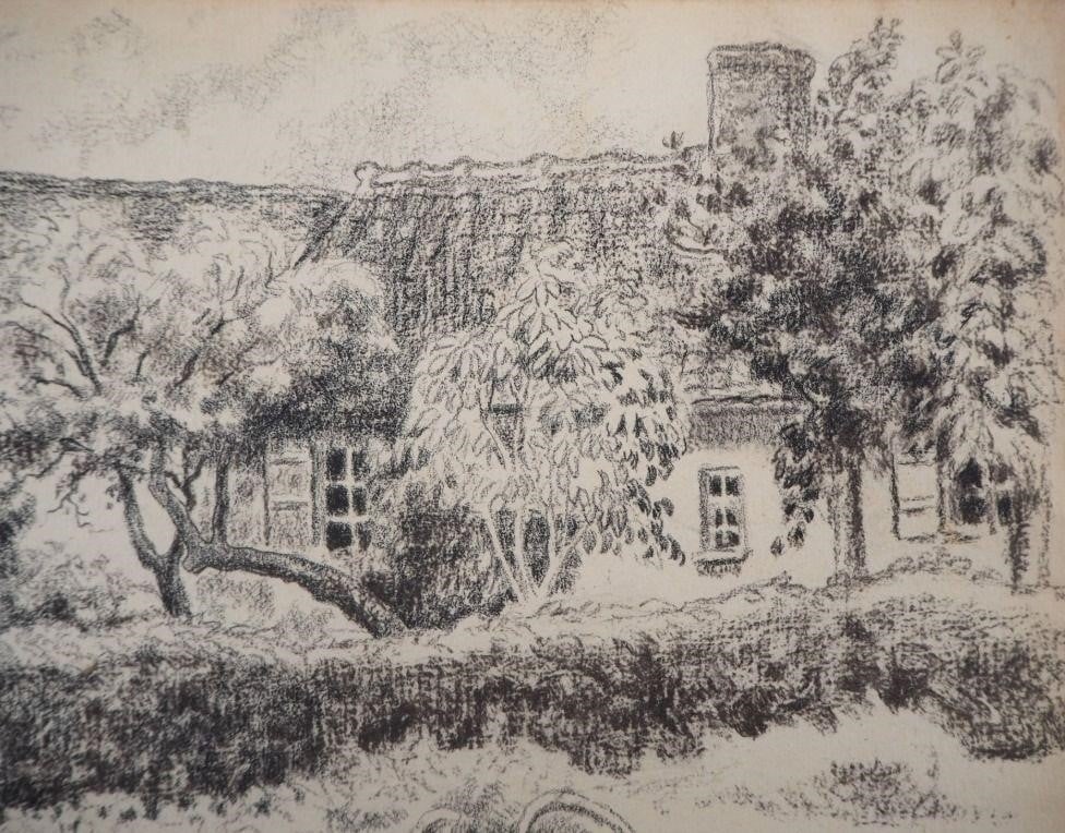 Maison de Provence by Georges MANZANA-PISSARRO: Georges MANZANA-PISSARROProvence housePastel and charcoal drawingSigned with the artist's stampOn paper 22 × 32 cmIn very good condition, small flaws on the edge of the sheet (take a look at the