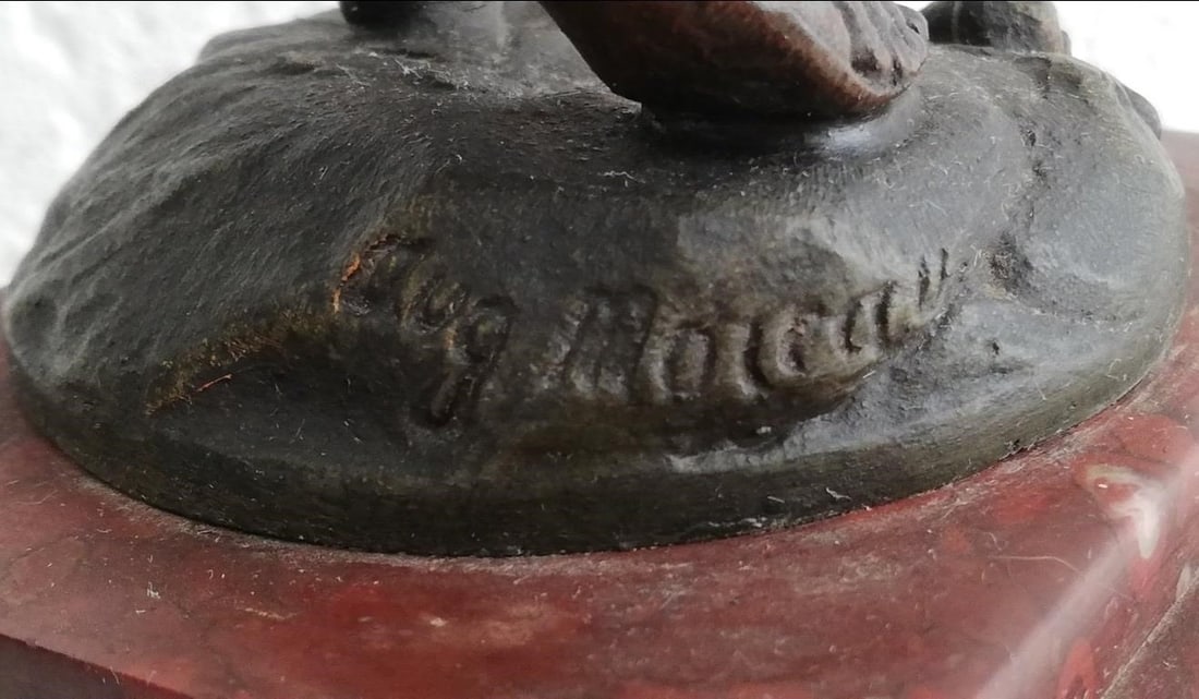 Auguste Moreau Bronze-Toned Figural Clock - 10