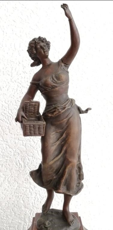 Auguste Moreau Bronze-Toned Figural Clock - 9