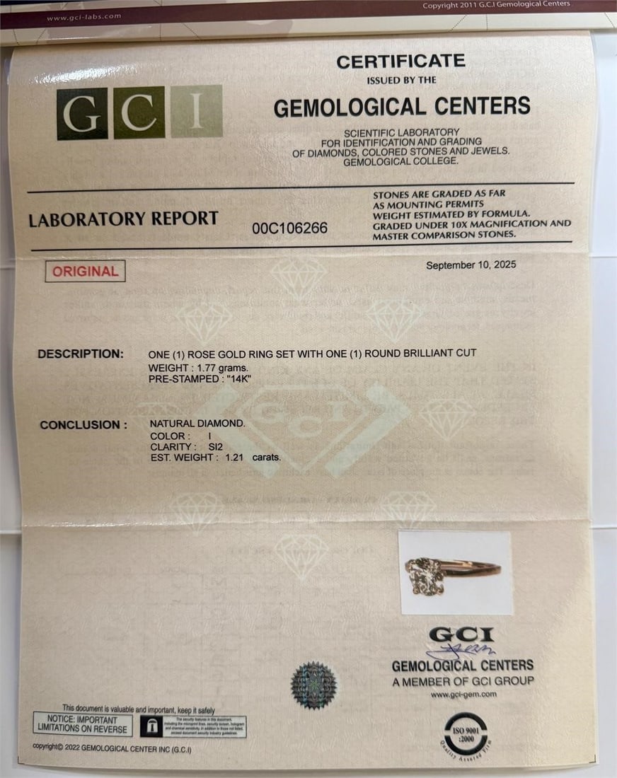 Natural Diamond Ring 1.21 Ct - 6