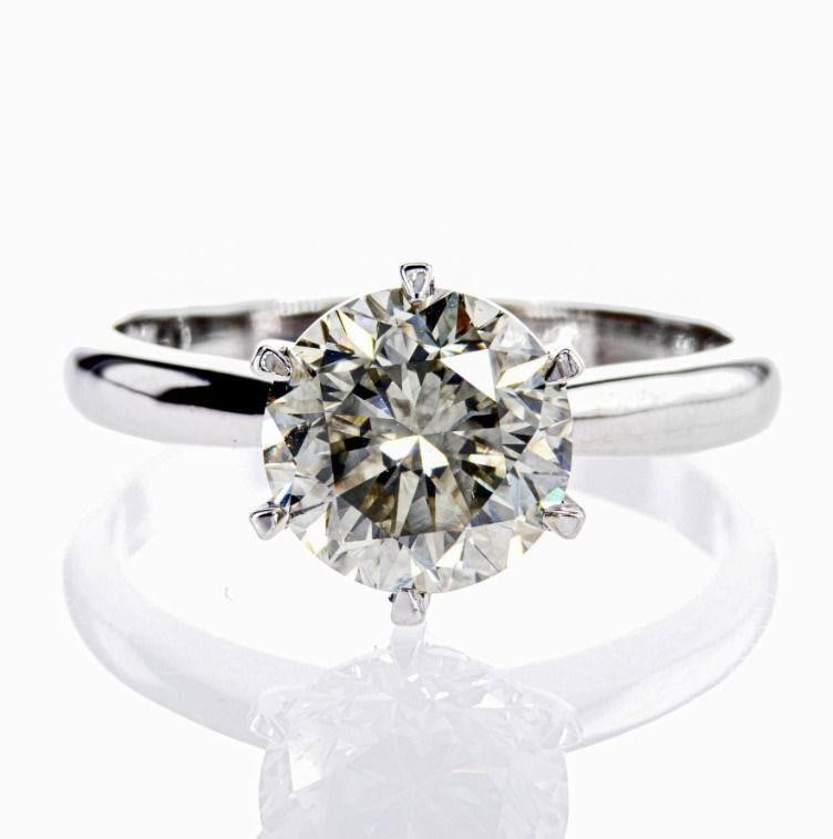 Natural Round Cut Diamond Ring 2.58ct - 2