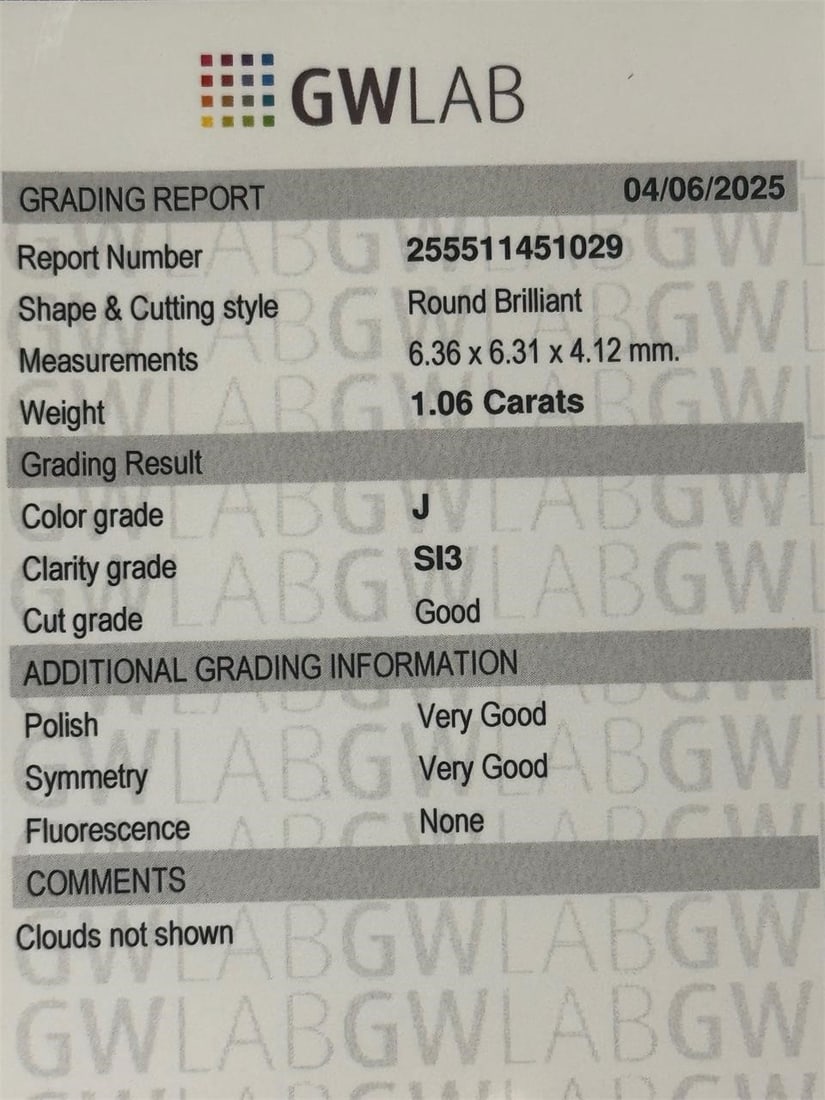 Natural Round Diamond 1.06 Ct - 3
