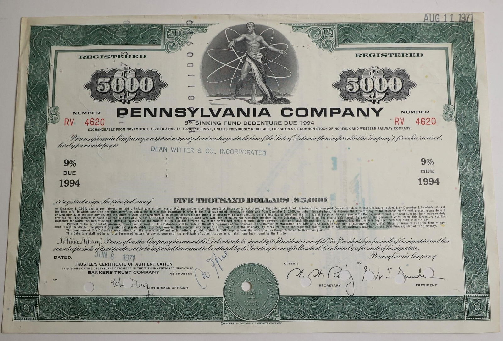 Pennsylvania Company $5,000 Sinking Fund (1 of 2)