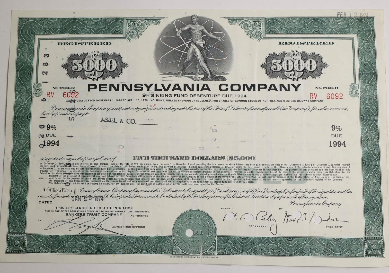 Pennsylvania Company $5,000 Sinking Fund (1 of 2)