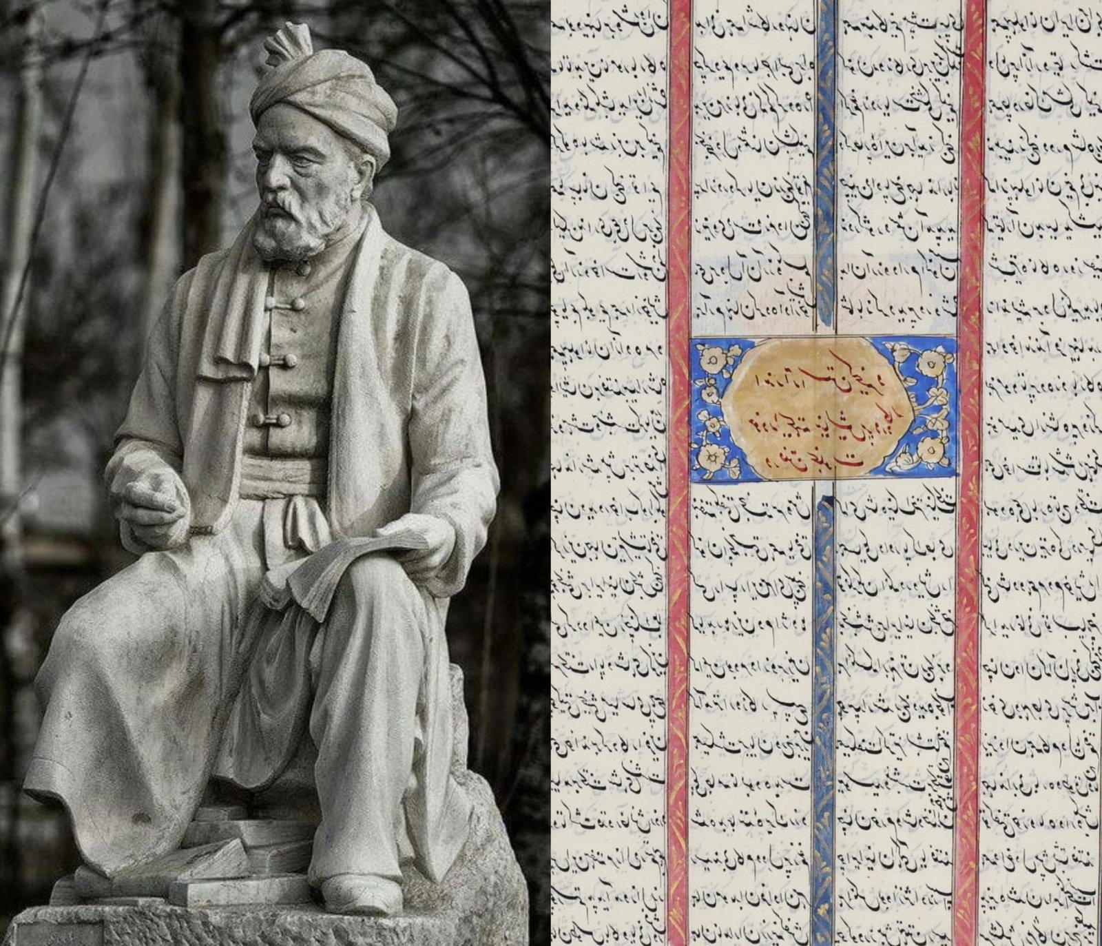 Firdowsi - Shahnameh Manuscript - 1760: A single manuscript page written in Persian nasta'liq script, dating back to the 18th Century from the Shahnameh, The Shahnameh, or "Book of Kings," is an epic Persian poem by Ferdowsi detailing the