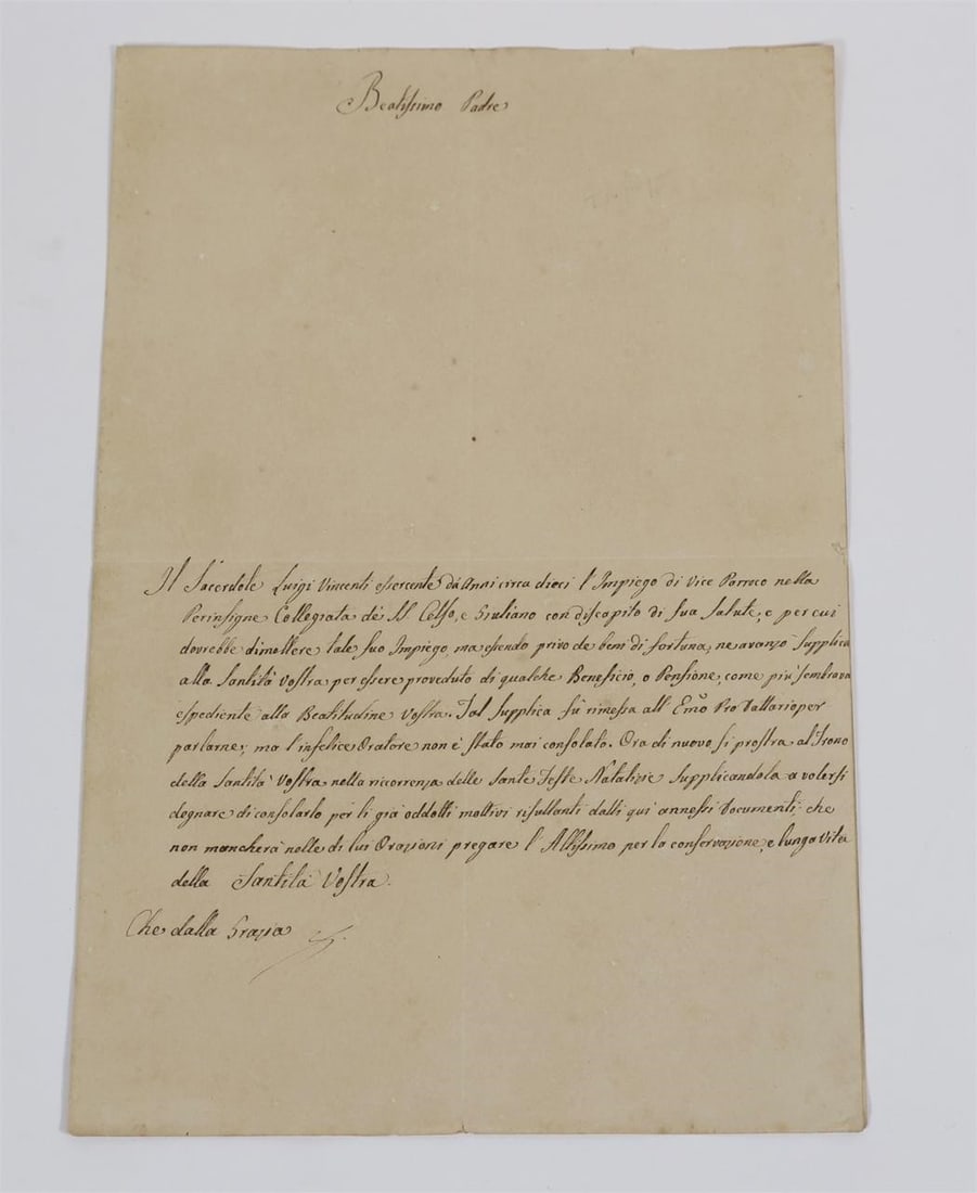 1833 Pope Gregory XVI Supplica with Note - 2