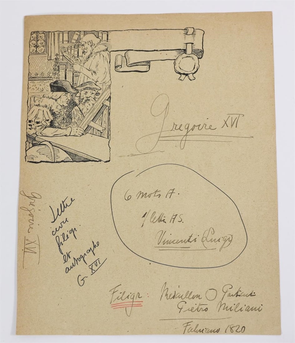 1833 Pope Gregory XVI Supplica with Note - 4