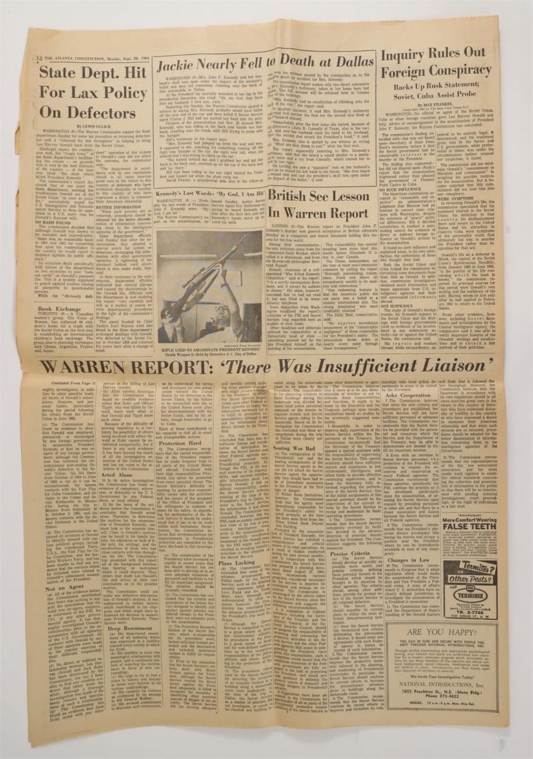 Atlanta Constitution Warren Report 1964 - 4